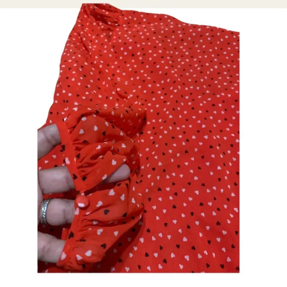 Banana Republic Red Puff Sleeve Top Size Small